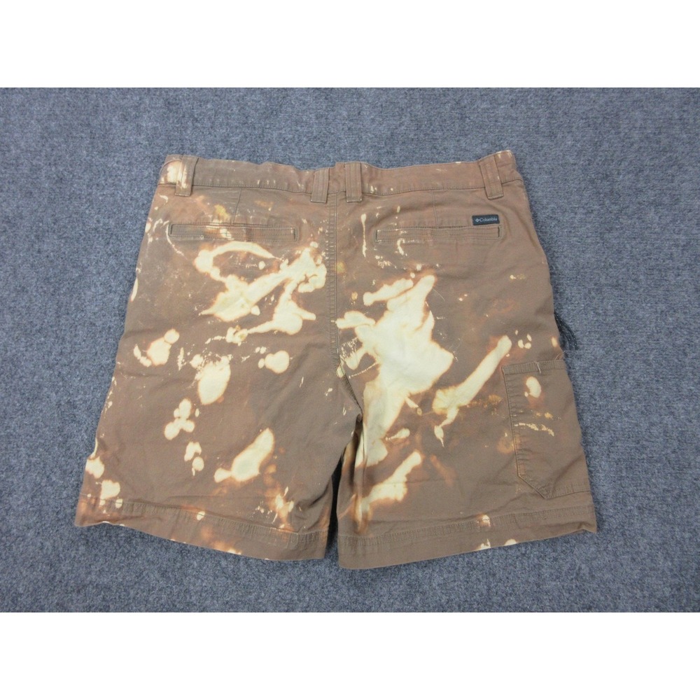 Columbia Cargo Shorts Mens 36 Brown Stretch Bleach Dyed 8 Inseam Outdoor Casual - Picture 8 of 9